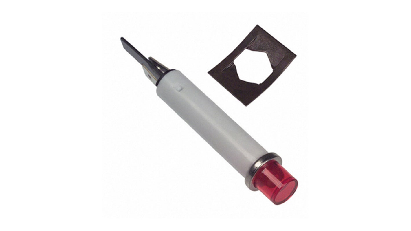 VCC Red LED Indicator Lamp, 12 → 24 V dc, 22 → 32V ac, Wire Terminal Base, 7.87mm Diameter