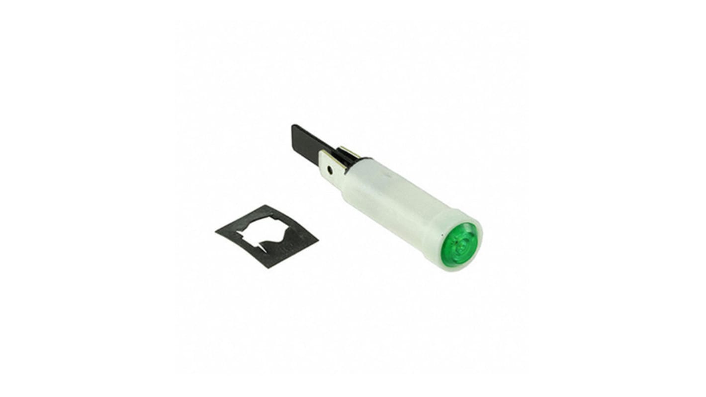 VCC Green LED Reflector Bulb, 28V, Wire Terminal Base, 7.87mm Diameter