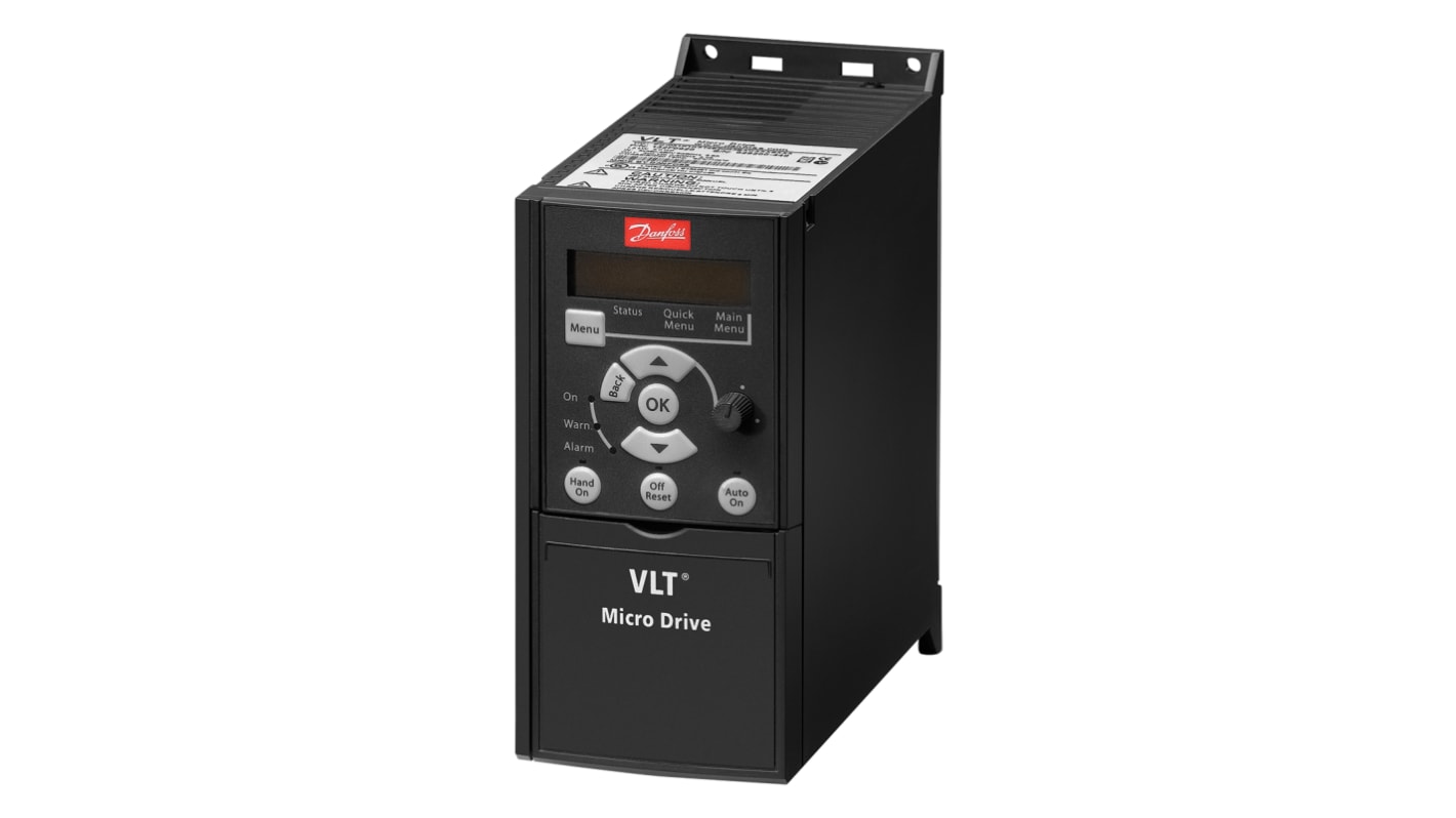 Rs-Online Inverter Danfoss 1 5 kW 230 V c.a. 3 fasi 0 → 200 (VVC+ Mode) Hz 0 → 400 (U/f Mode) Hz