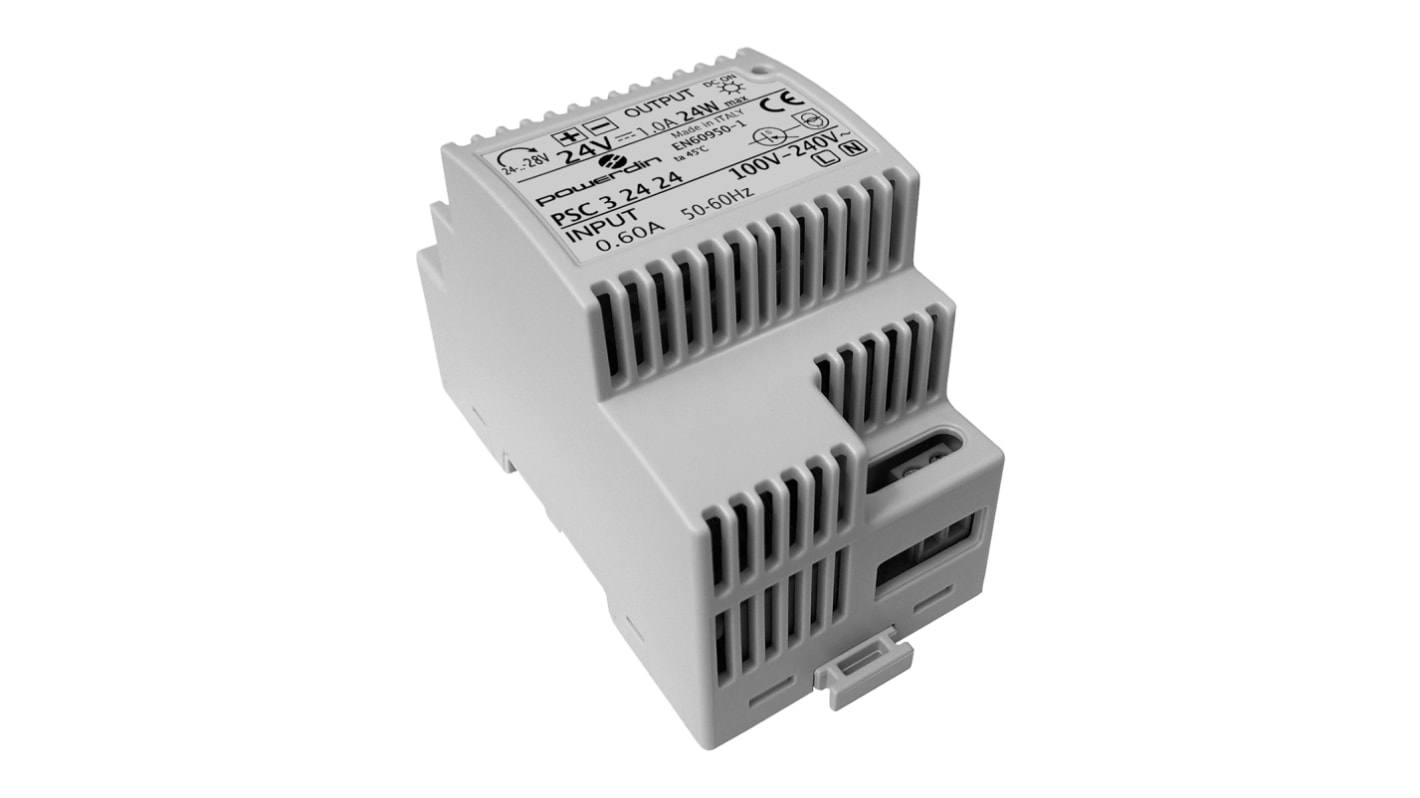 Comatec PSC DIN Rail Power Supply, 230V ac ac Input, 24V dc dc Output, 1A Output, 24W