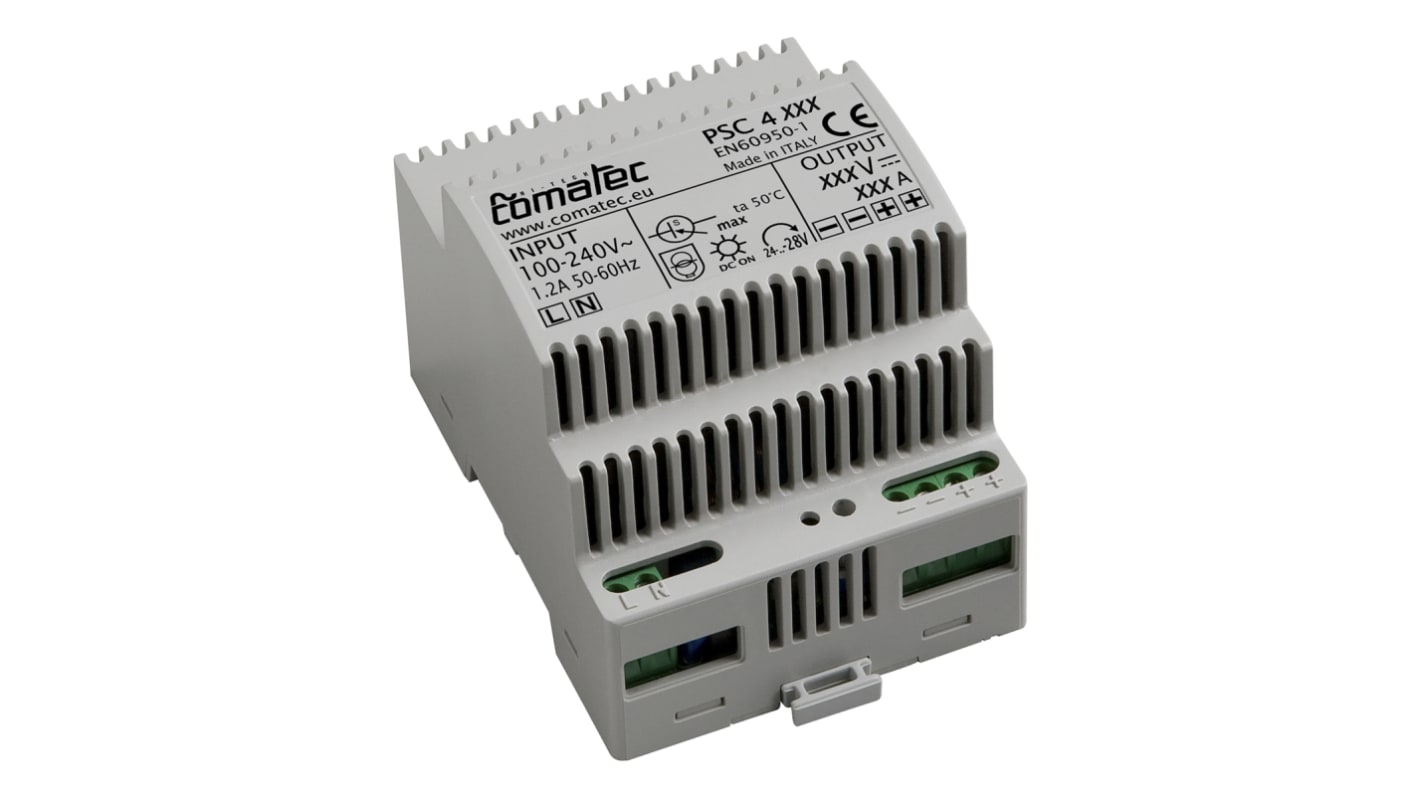 Comatec PSC DIN Rail Power Supply, 230V ac ac Input, 24V dc dc Output, 2.5A Output, 60W