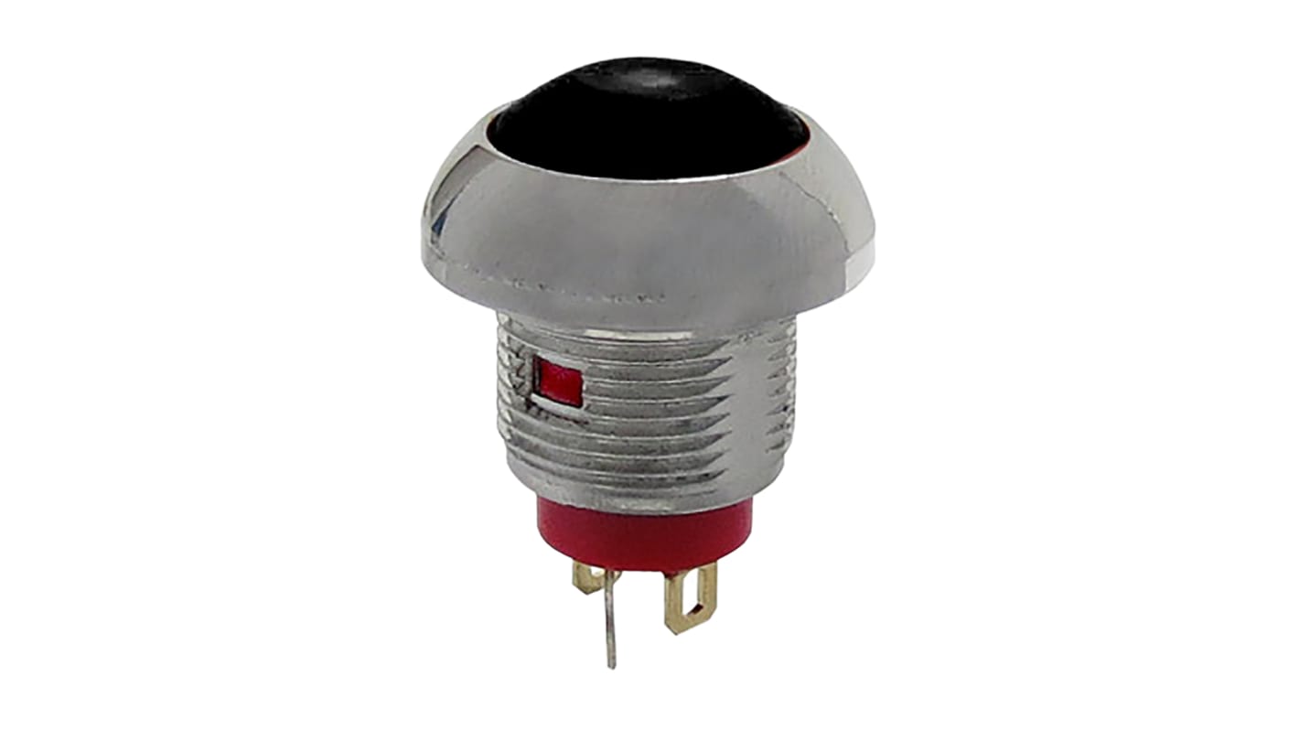 Interruptor de Botón Pulsador En Miniatura RS PRO, color de botón Negro, SPST, acción momentánea, 200 mA a 50 V dc, 500