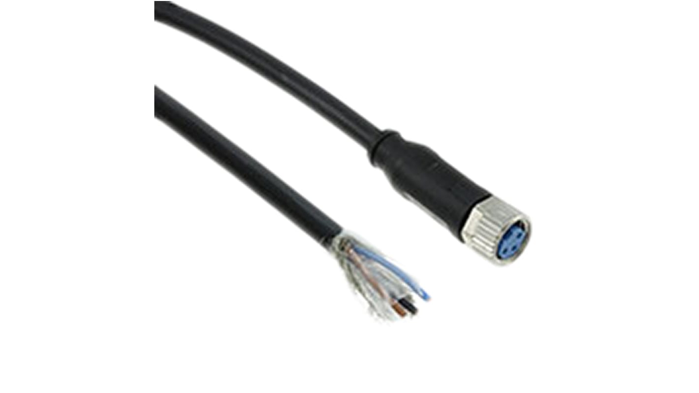 TE Connectivity Straight Female 3 way M8 to Unterminated Sensor Actuator Cable, 1.5m