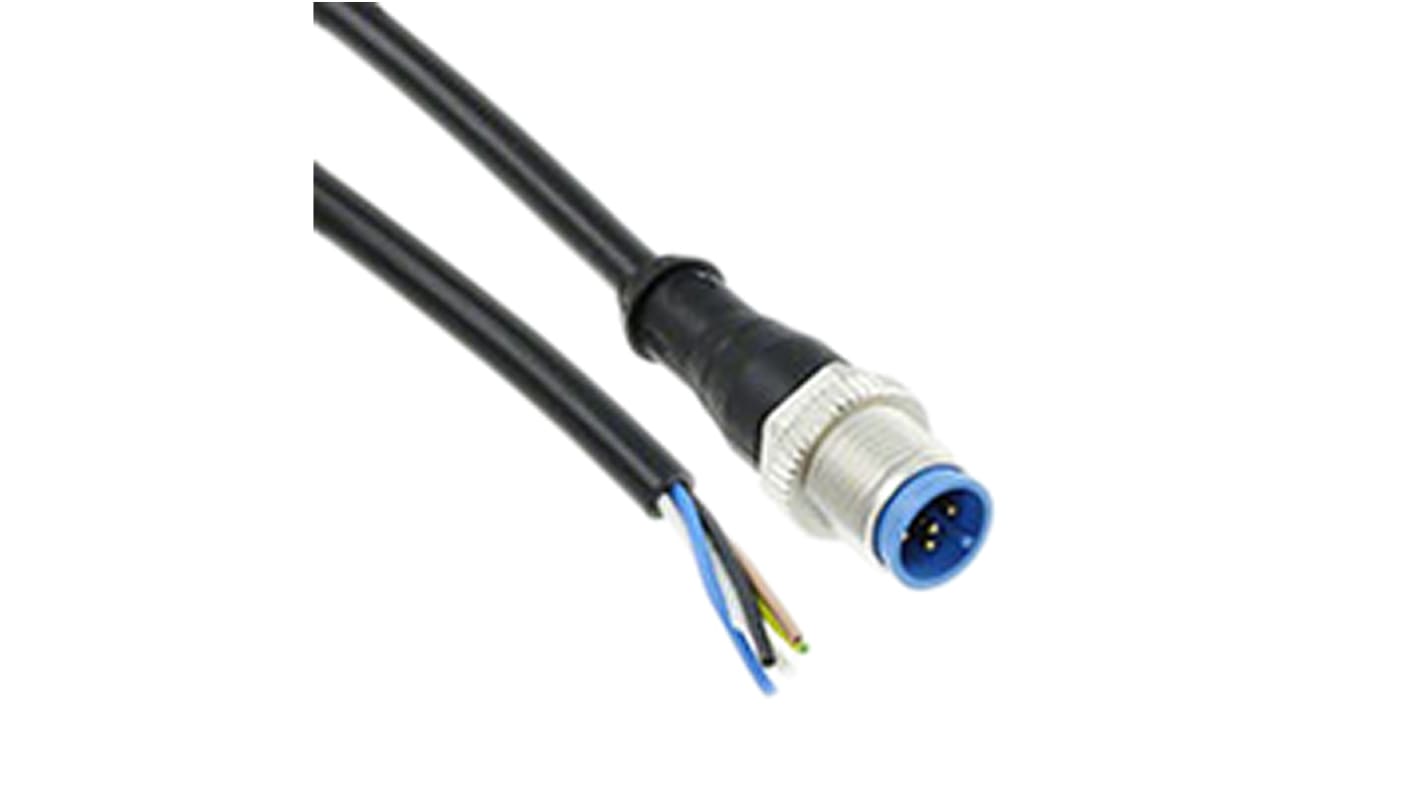 TE Connectivity Straight Male 5 way M8 to Unterminated Sensor Actuator Cable, 1.5m