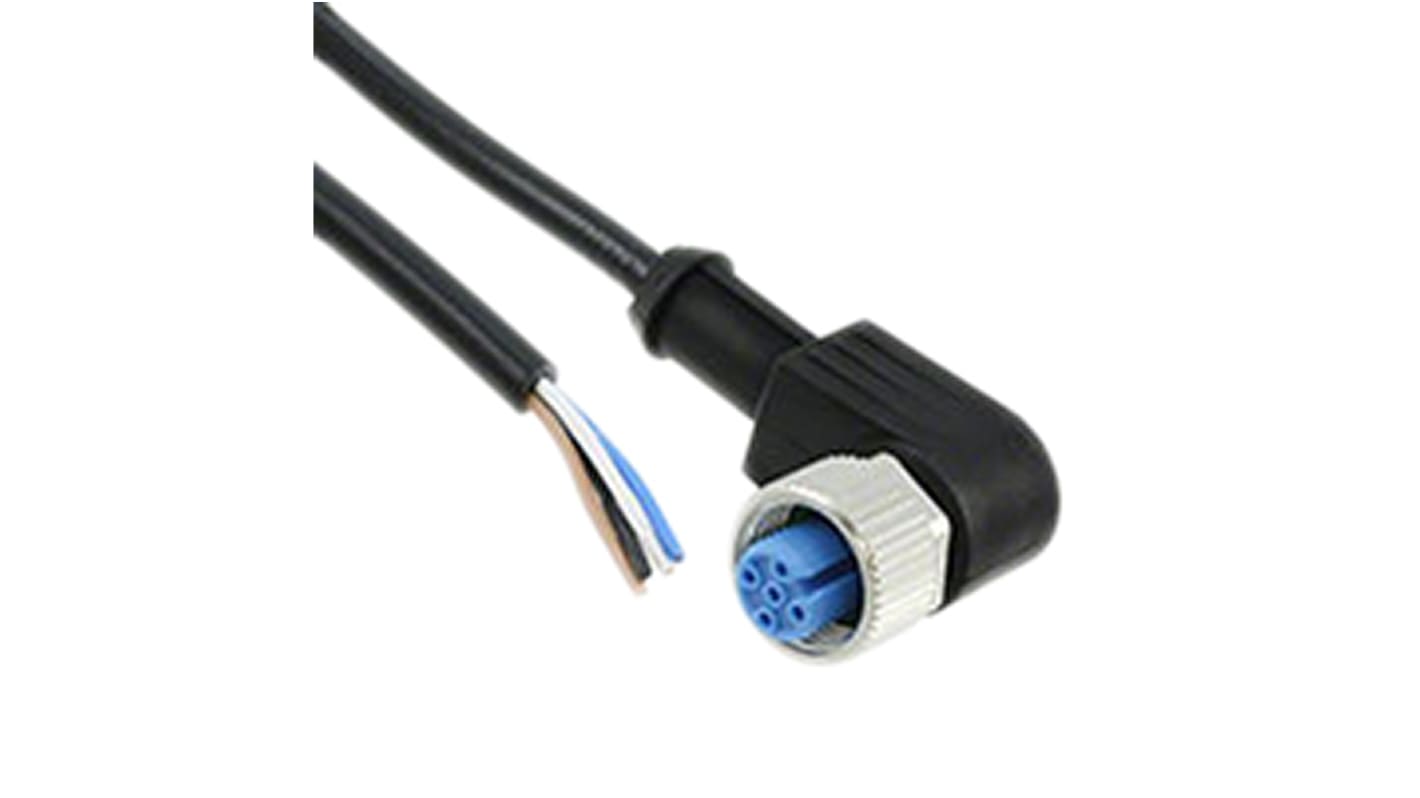 TE Connectivity Right Angle Female 4 way M12 to Unterminated Sensor Actuator Cable, 1.5m