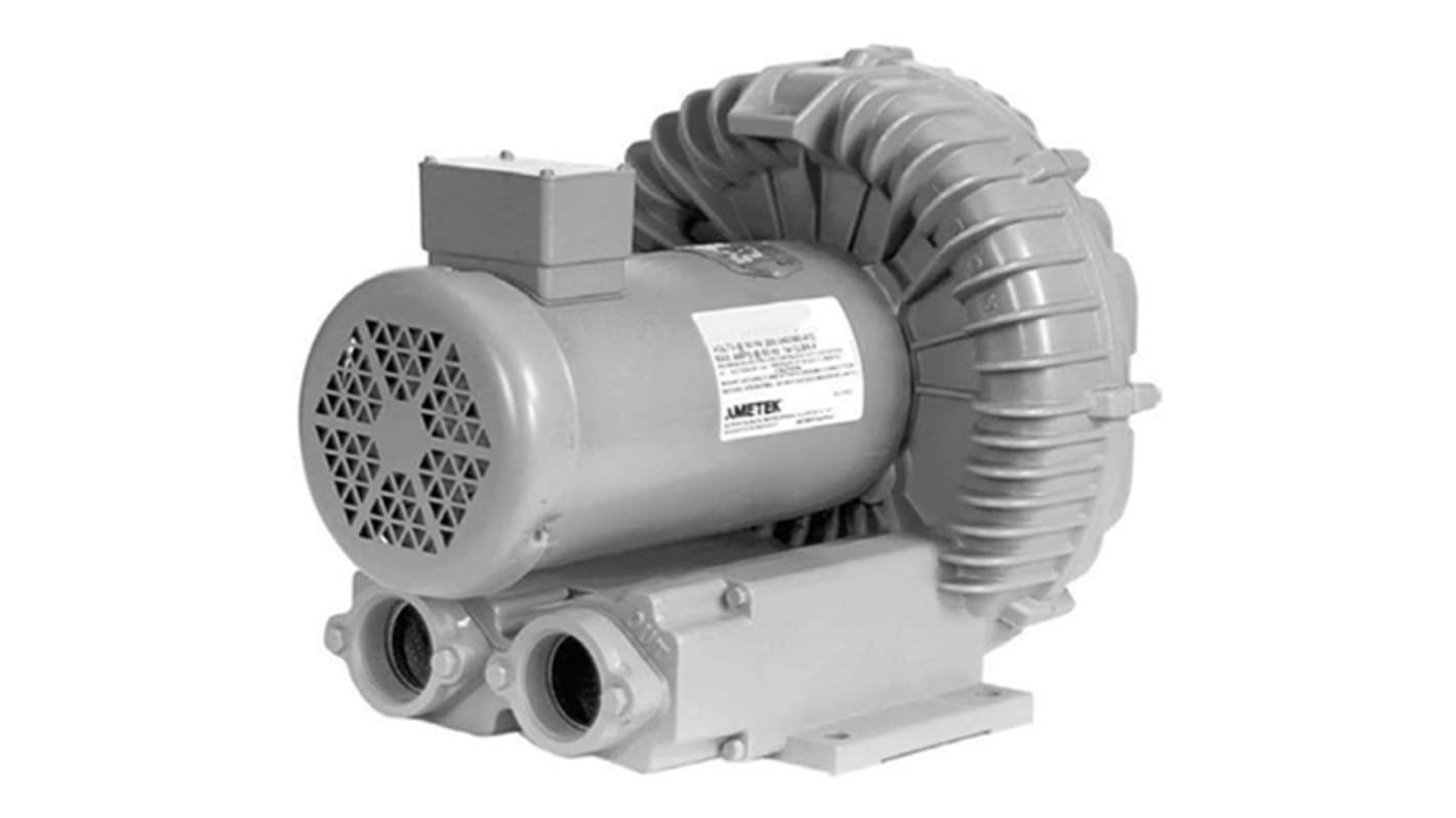 Ametek DR303 Series Regenerative Centrifugal Fan, 230 V ac, 460 V ac, 91.79m³/h, AC Operation, 244.6 x 254 x 294.6mm