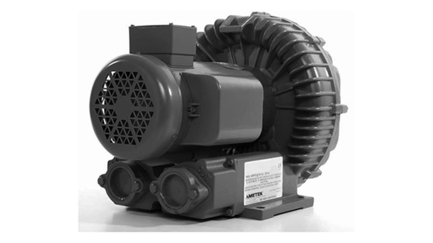 Ametek DR555 Series Regenerative Centrifugal Fan, 230 V ac, 460 V ac, 317.11m³/h, AC Operation, 379 x 383 x 443mm