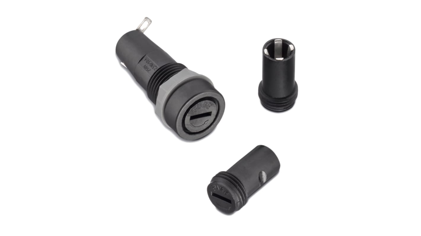 Wurth Elektronik 10A Panel Mount Fuse Holder for 5 x 20mm Fuse, 1P, 250V ac