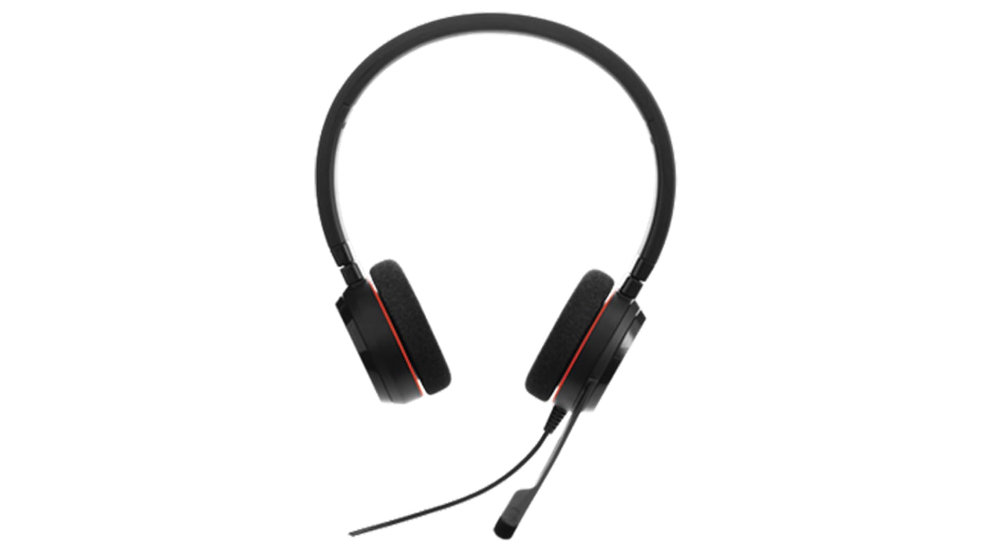 Jabra 有线压耳式耳机, 黑色, USB A连接, Evolve 20
