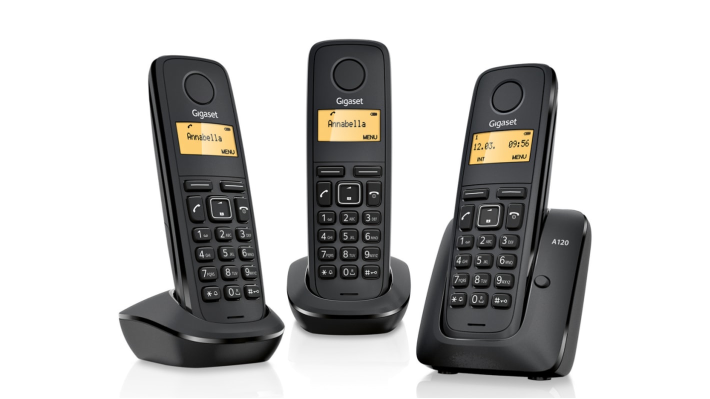 Siemens A120 Telefon, 3 Mobilteile 50 Schnurlos, Desktop LCD Anzeige