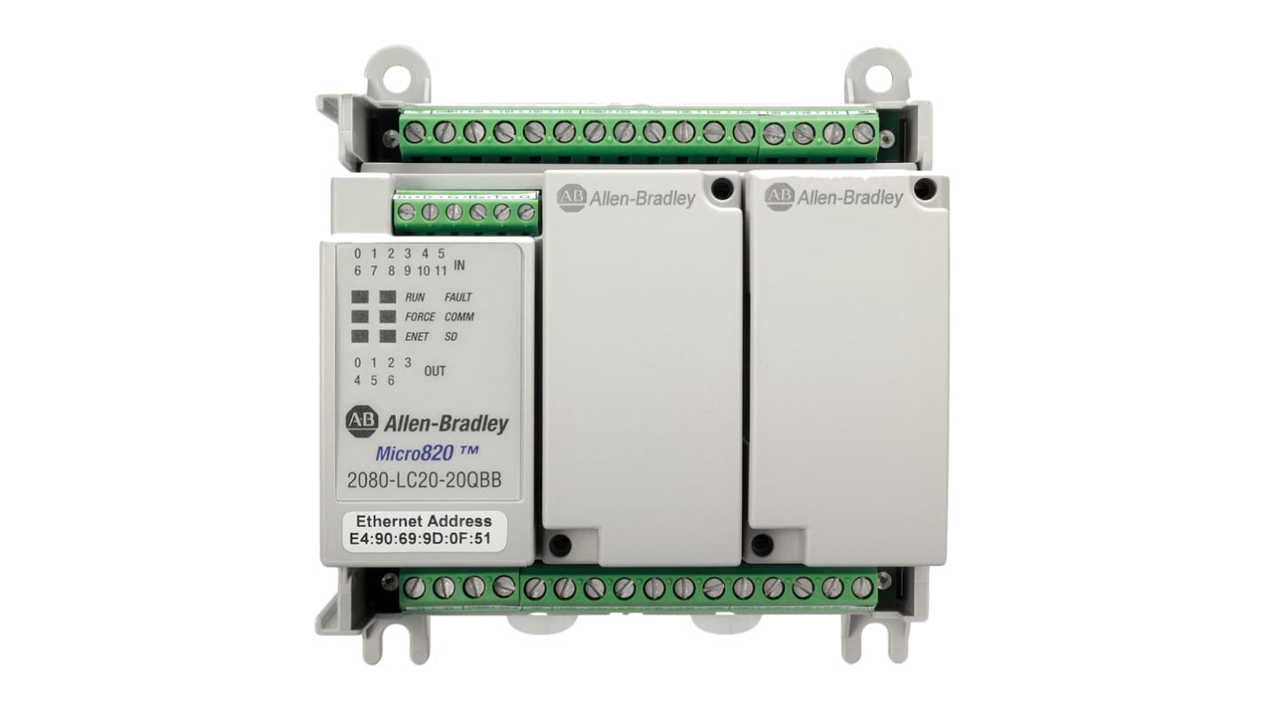 Rs-Online CPU PLC Allen Bradley Micro820 ingressi: 12 uscite: 8 20 I/O 24 V c.c