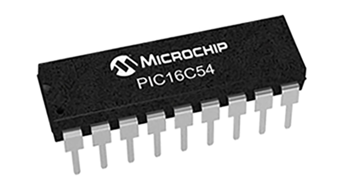 Microcontrolador Microchip PIC16C54-XT/P, núcleo PIC de 8bit, RAM 25 B, 40MHZ, PDIP de 18 pines