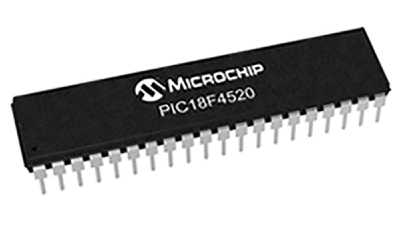 Microcontrolador Microchip PIC18F4520-E/P, núcleo PIC de 8bit, RAM 1,536 kB, 40MHZ, PDIP de 40 pines