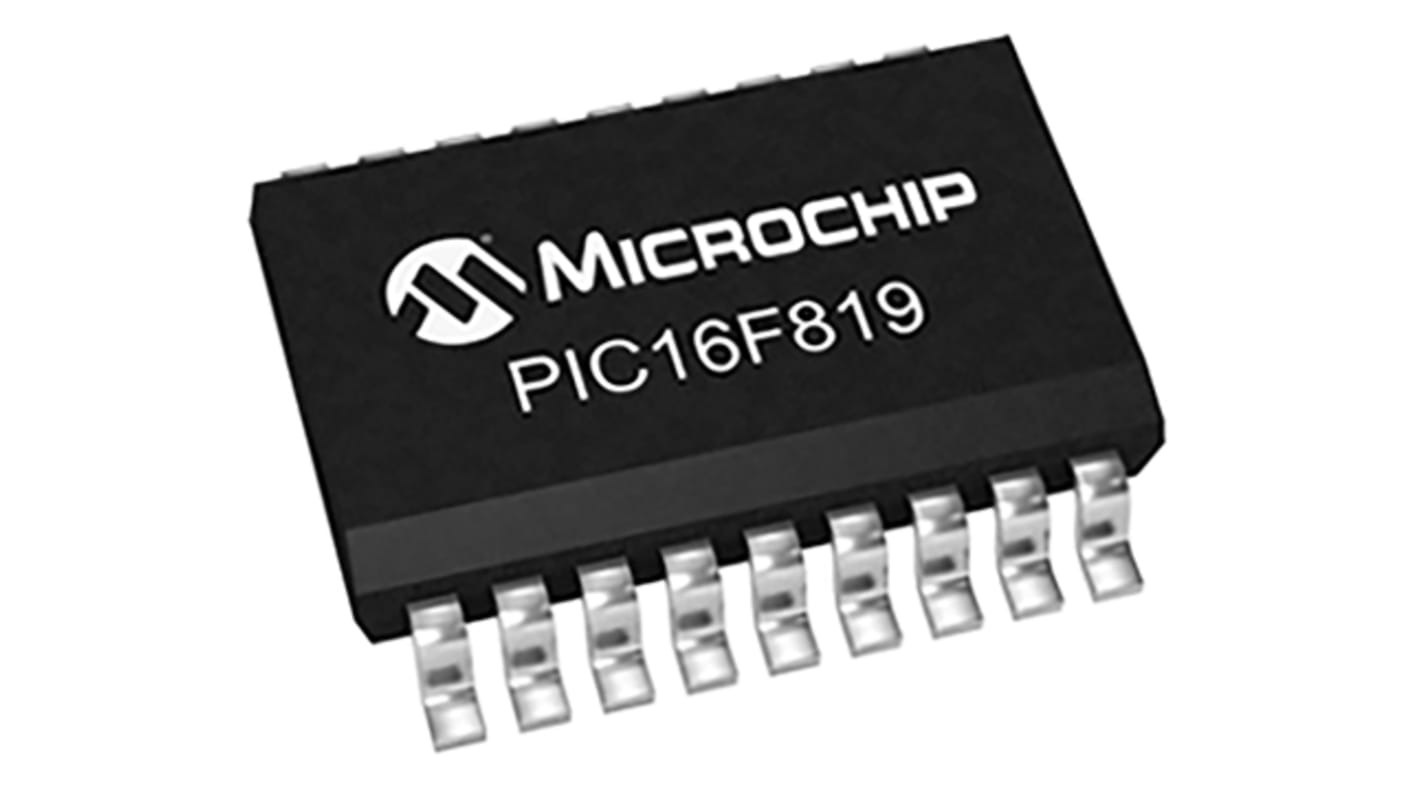 Microcontrolador Microchip PIC16LF819-I/SO, núcleo PIC de 8bit, RAM 256 B, 20MHZ, SOIC de 18 pines