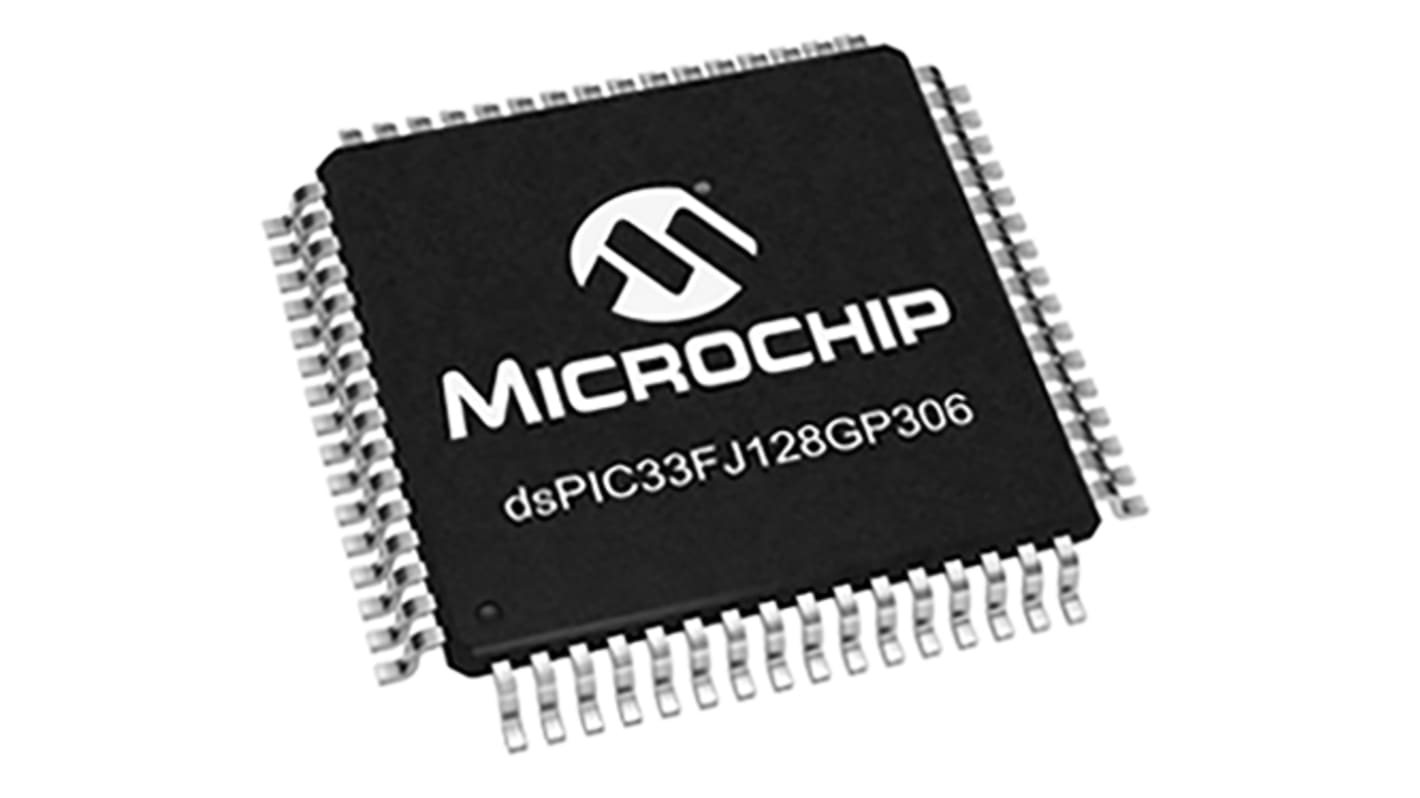 Microchip, 16bit Digital Signal Processor 40MHz 128 kB Flash 64-Pin TQFP