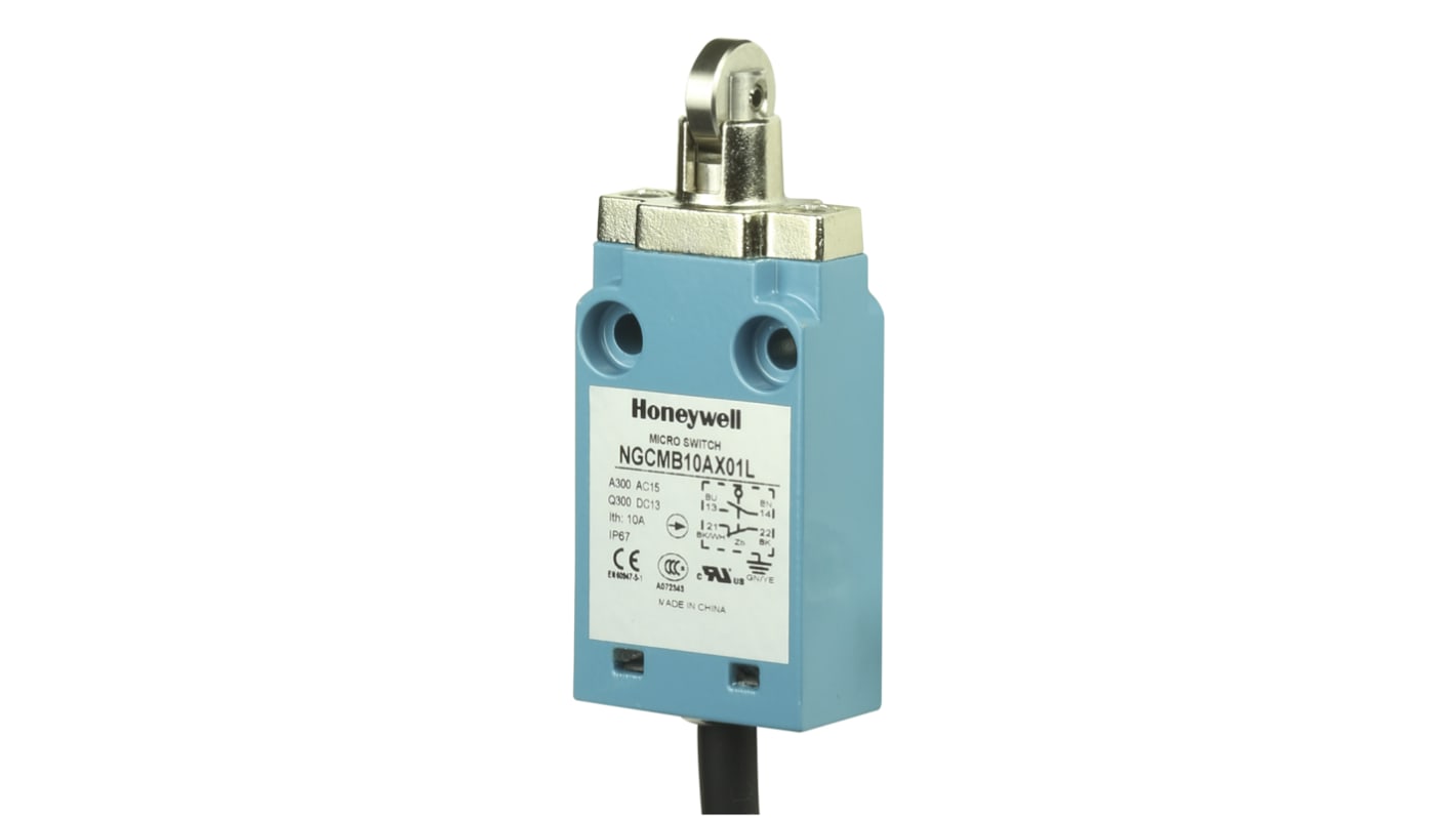 Interruttore di fine corsa Honeywell, Tasto a rotella, NO/NC, 240V, 6A, IP67