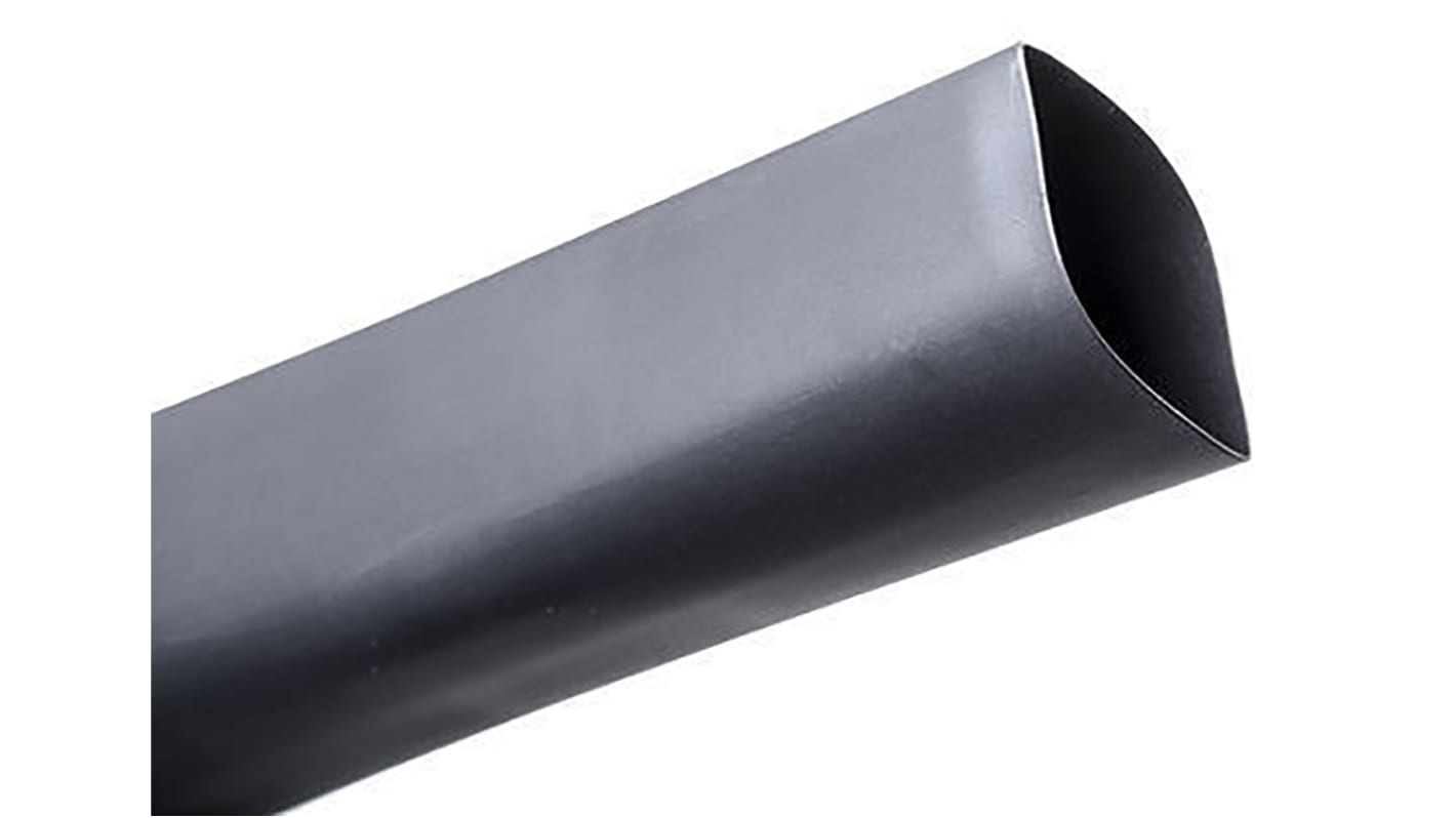 TE Connectivity Heat Shrink Tubing, Black 12.7mm Sleeve Dia. x 1.2m Length 2:1 Ratio, RNF-100 Series