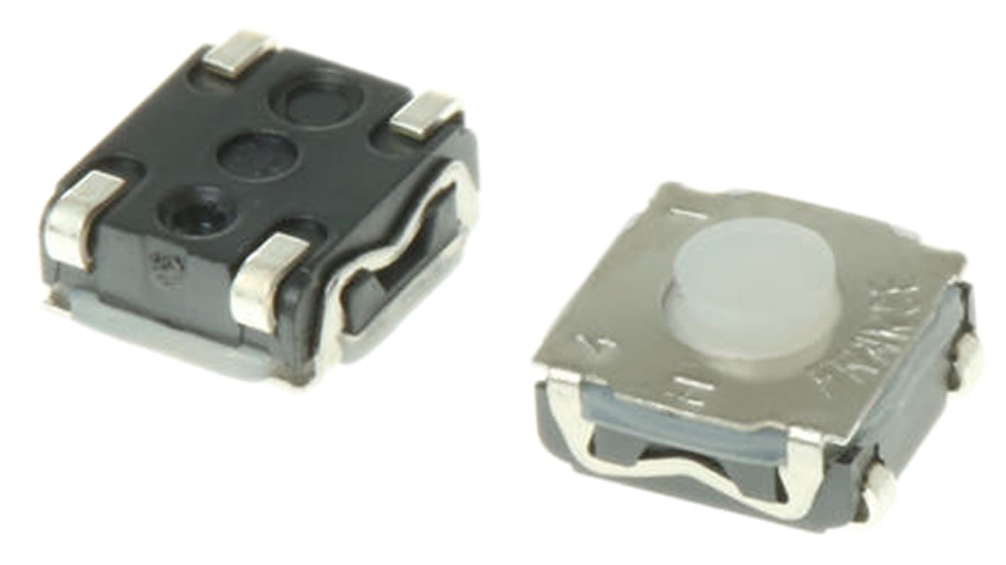 C & K 轻触开关, 表面安装, J形弯曲端接, 单刀单掷, 6.2 x 6.2 x 3.5mm, IP67