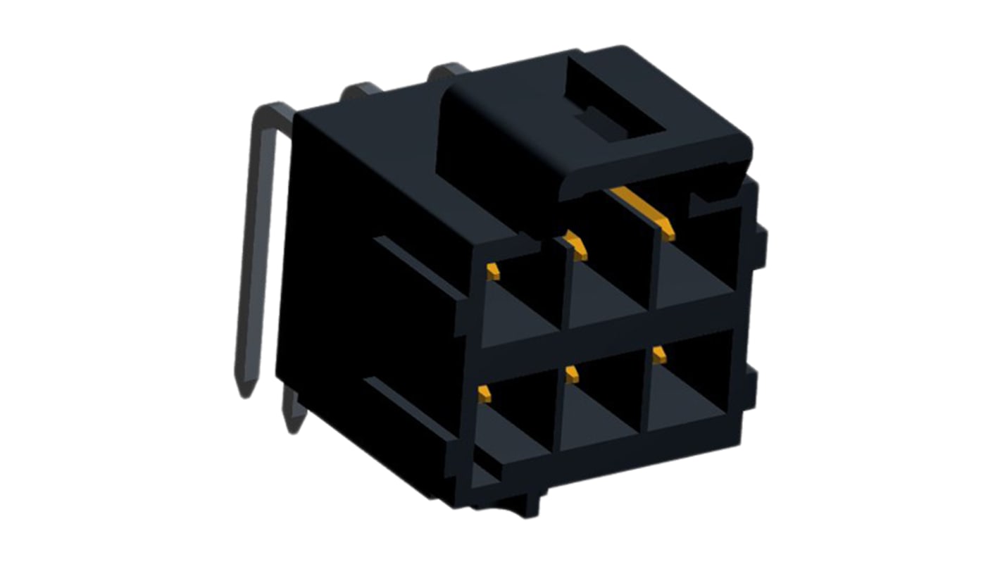 Molex Ultra-Fit Series Right Angle Through Hole PCB Header, 6 Contact(s), 3.5mm Pitch, 2 Row(s), Shrouded