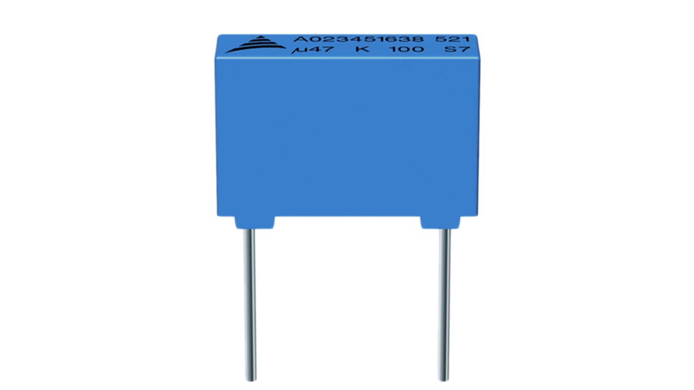 EPCOS B32521 Polyester Film Capacitor, 100V dc, ±5%, 1μF, Through Hole