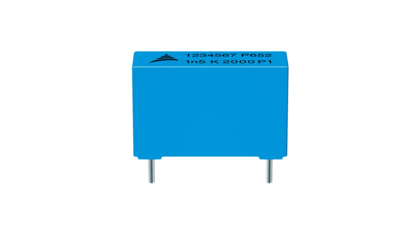 EPCOS B32652 Polypropylene Film Capacitor, 2kV dc, ±5%, 1.5nF, Through Hole