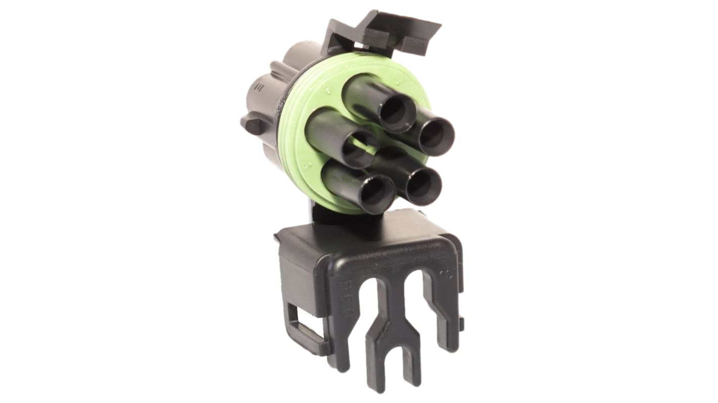 Delphi, Weather-Pack Automotive Connector Plug Black Cable Mount 5 Way, Crimp Termination 12034342