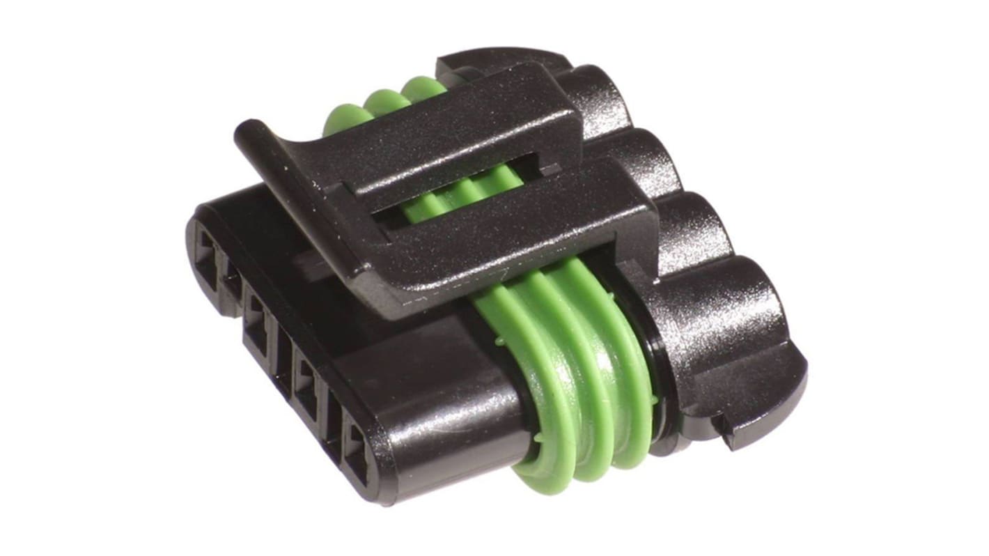 Delphi, Metri-Pack 150 Automotive Connector Socket Black Cable Mount 4 Way, Crimp Termination 15337220