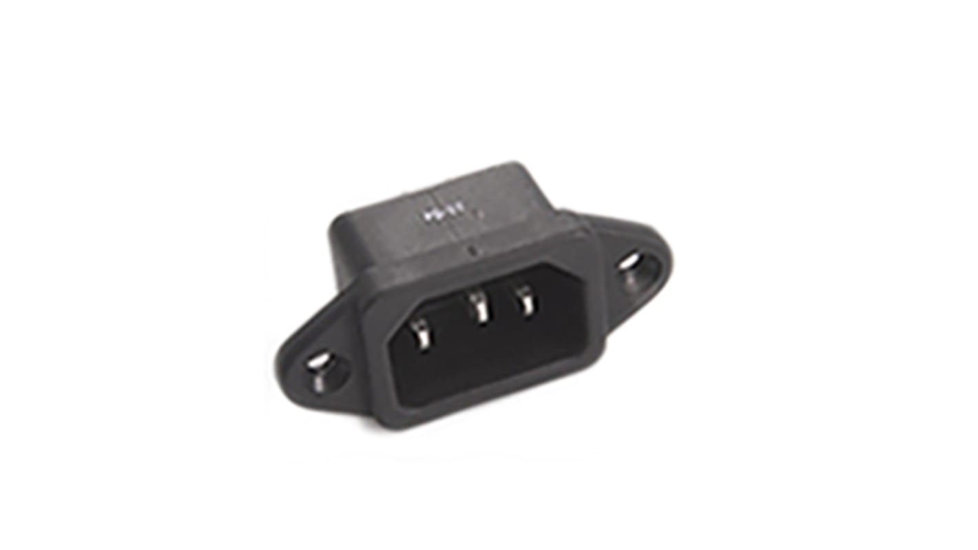 RS PRO Snap-In IEC Connector Male, 10A, 250 V