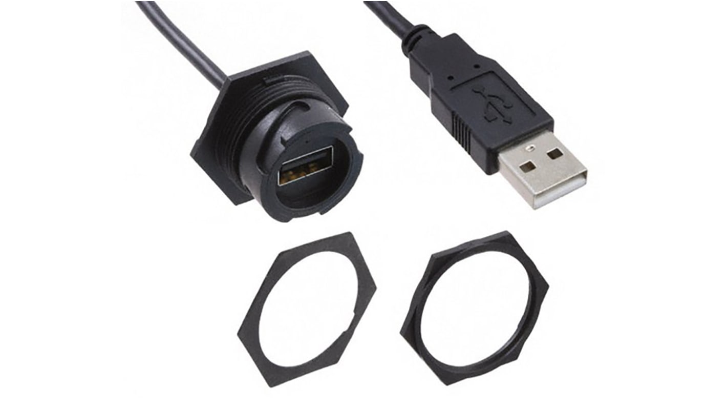 Molex USB 2.0, Male USB A to Female USB A, 150mm