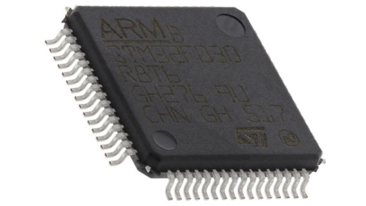 STMicroelectronics STM32L4单片机, ARM Cortex M4内核, 64针, LQFP, 最大80MHz, 1 MB 闪存, 128 kB RAM
