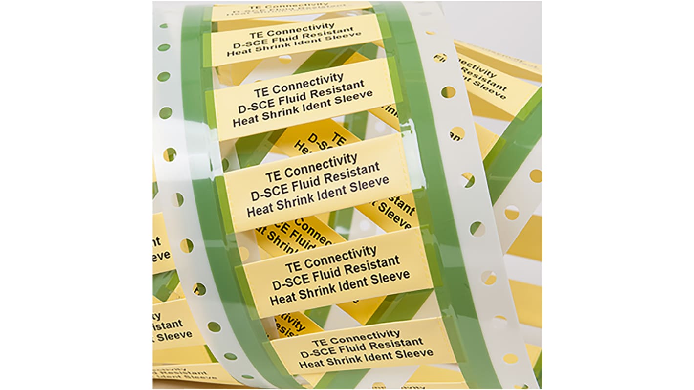 TE Connectivity D-SCE Heat Shrink Cable Marker, Yellow, 4.64 → 10.79mm Cable