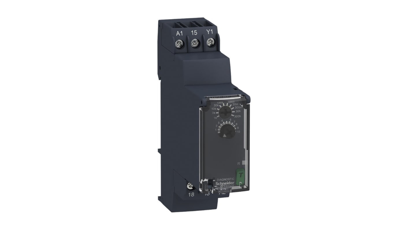 Schneider Electric Harmony Time Series DIN Rail Mount Timer Relay, 24 → 240V ac/dc, 1-Contact, 0.05 → 1s,