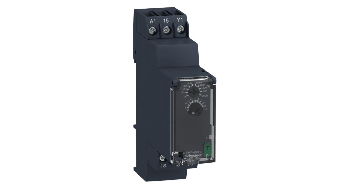 Schneider Electric Harmony Time Series DIN Rail Mount Timer Relay, 24 → 240V ac/dc, 1-Contact, 0.05 → 1s,