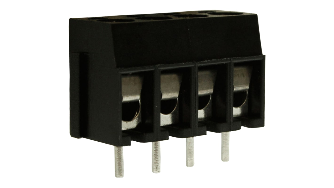 RS PRO PCB Terminal Block, 4-Contact, 5mm Pitch, Through Hole Mount, 1-Row, Screw Termination