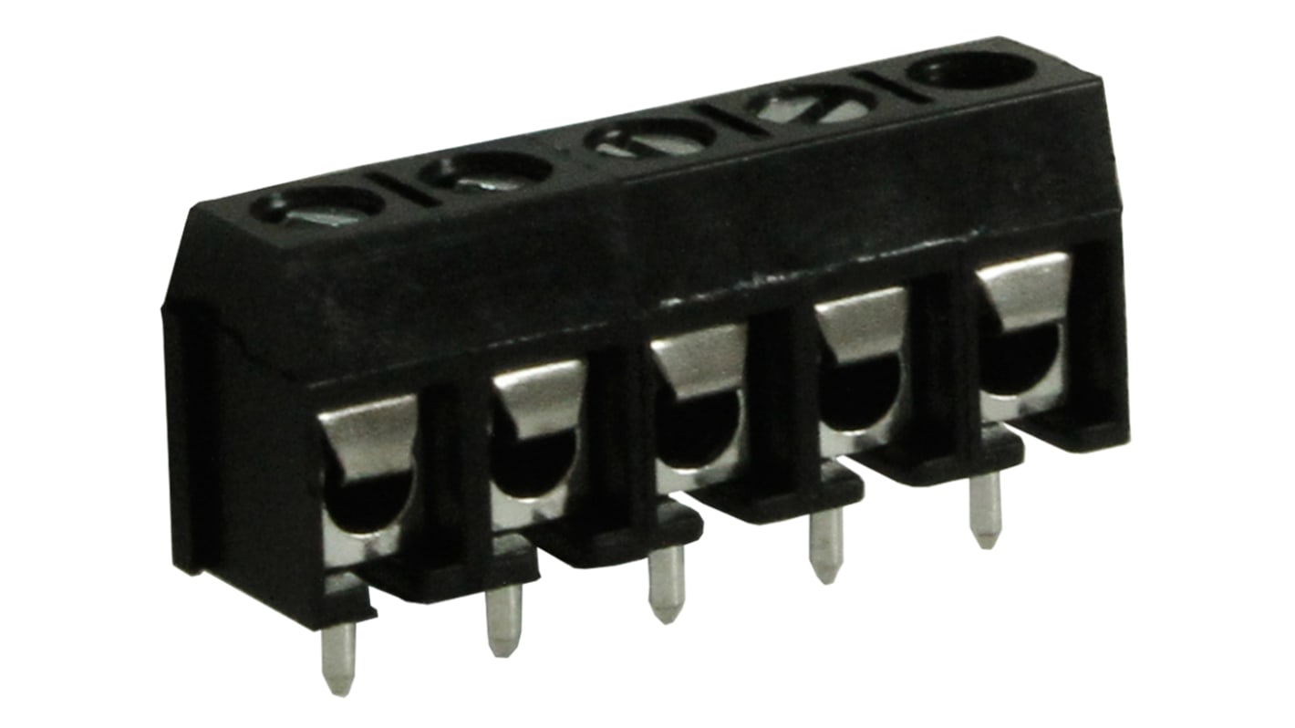 RS PRO PCB Terminal Block, 5-Contact, 5mm Pitch, Through Hole Mount, 1-Row, Screw Termination