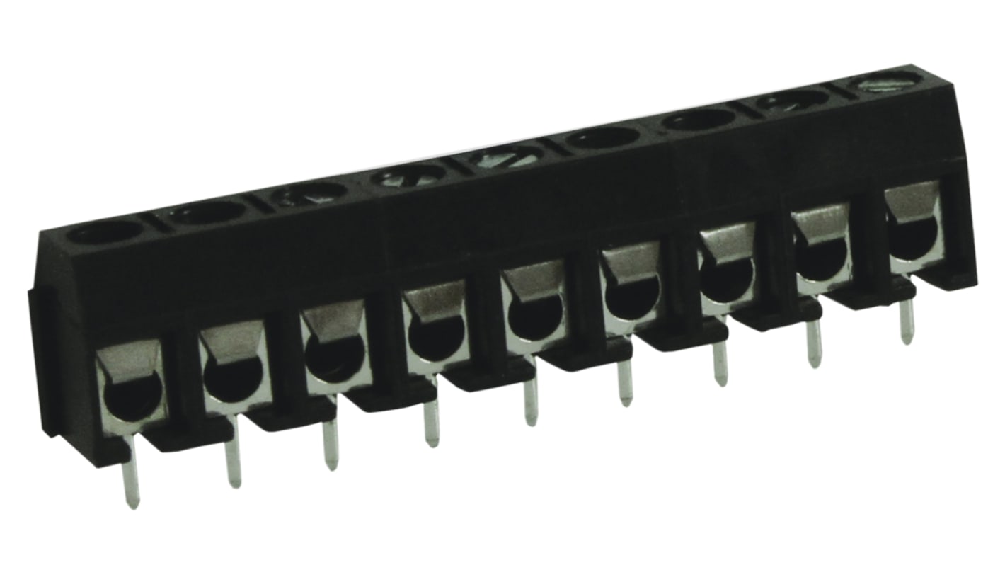 Morsettiera per circuito stampato RS PRO Maschio a 9 vie, 1 fila, passo 5mm, Montaggio con foro passante