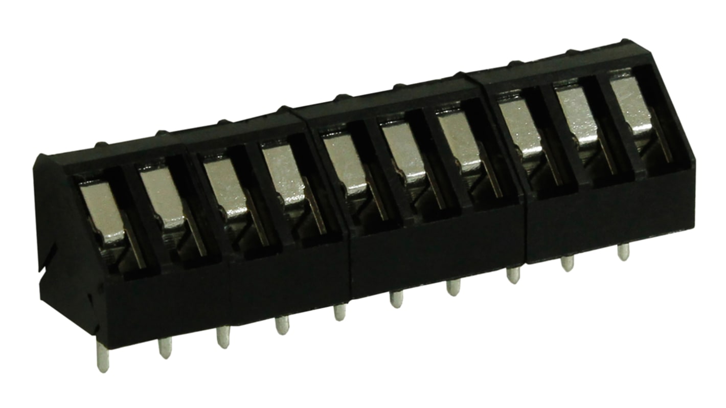 Borne para PCB Macho RS PRO de 10 vías , paso 5mm, 15A, de color Negro, montaje Montaje en orificio pasante,