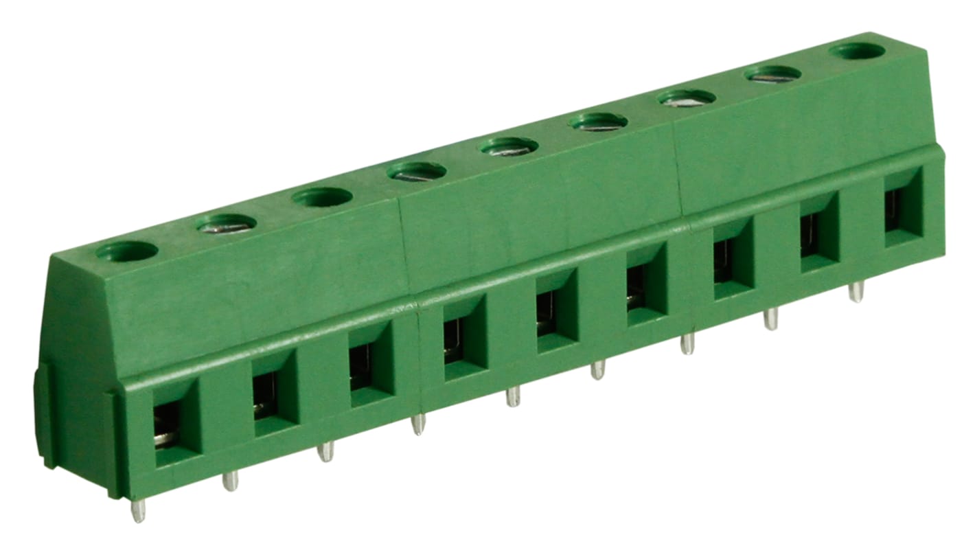 RS PRO PCB Terminal Block, 9-Contact, 7.5mm Pitch, Through Hole Mount, 1-Row, Screw Termination