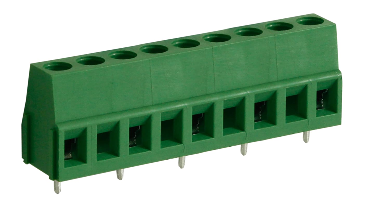 RS PRO PCB Terminal Block, 5-Contact, 10mm Pitch, Through Hole Mount, 1-Row, Screw Termination