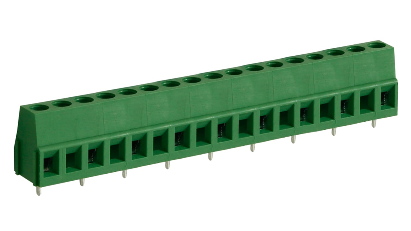 RS PRO PCB Terminal Block, 9-Contact, 10mm Pitch, Through Hole Mount, 1-Row, Screw Termination