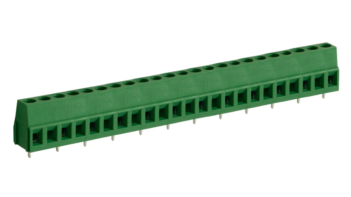 RS PRO PCB Terminal Block, 12-Contact, 10mm Pitch, Through Hole Mount, 1-Row, Screw Termination