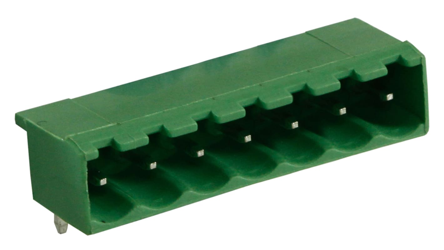 RS PRO 5.0mm Pitch 7 Way Right Angle Pluggable Terminal Block, Header, Through Hole, Solder Termination