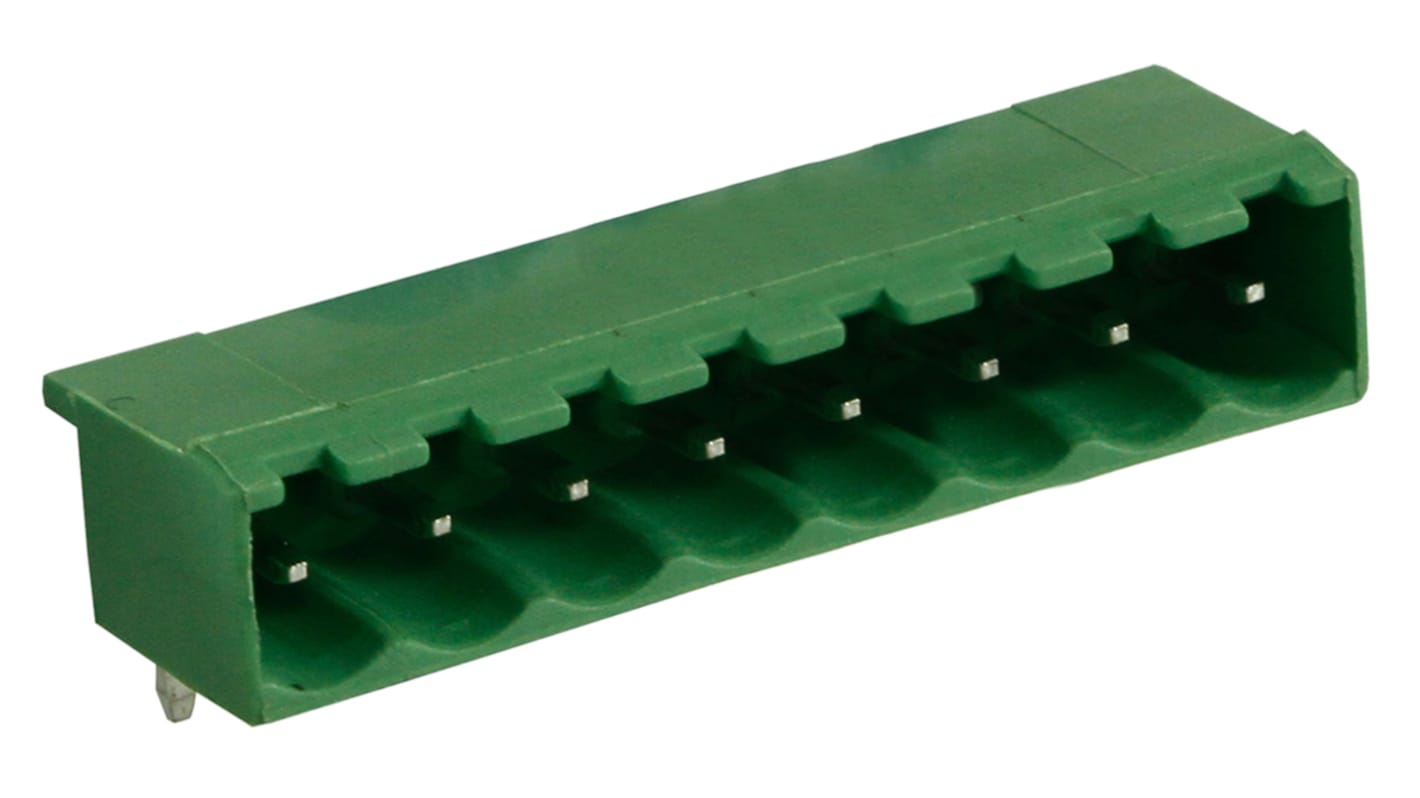 RS PRO 5.0mm Pitch 8 Way Right Angle Pluggable Terminal Block, Header, Through Hole, Solder Termination