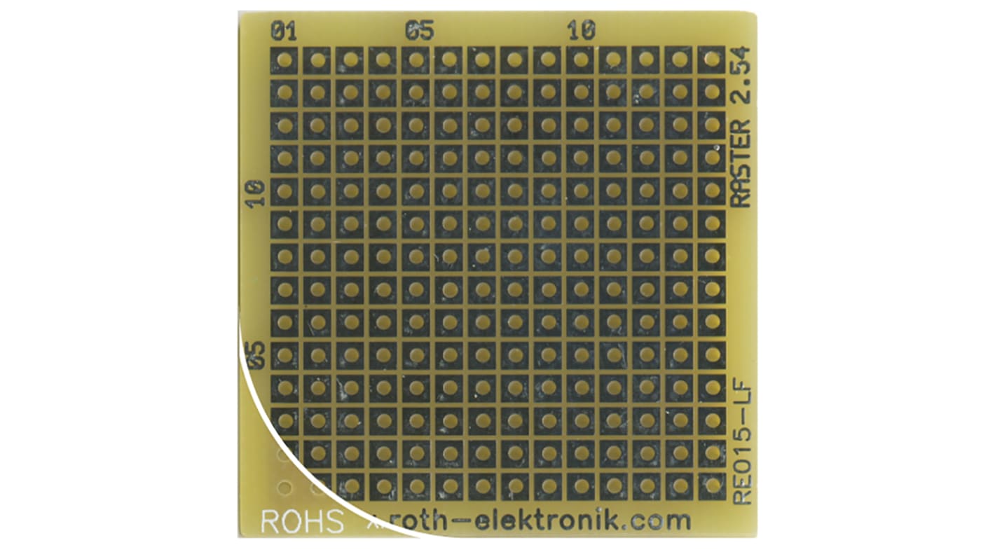 Roth Elektronik ユニバーサル基板 穴ピッチ：2.54 x 2.54mm, 穴経1mm 1 RE015-LF