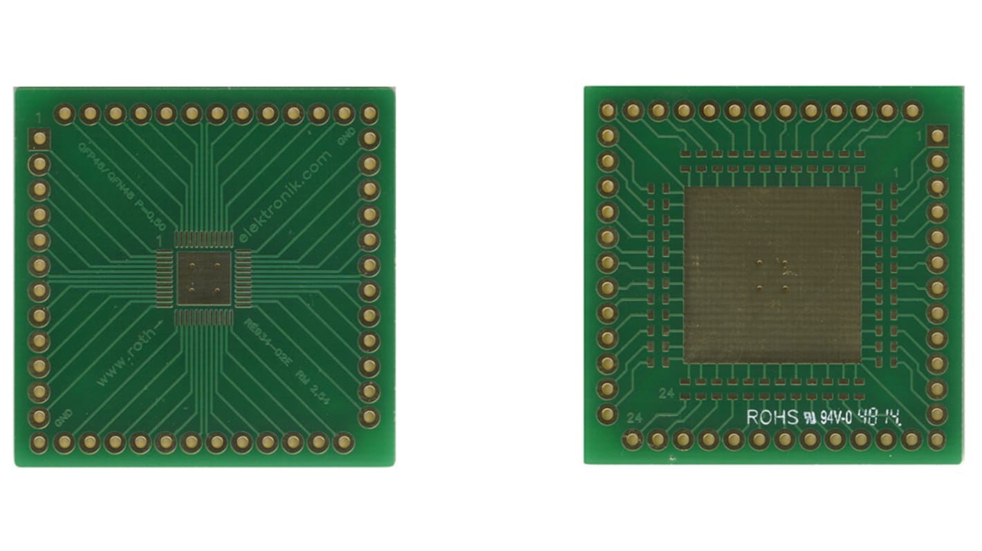 RE934-02E, Double Sided Extender Board Multiadapter With Adaption Circuit Board FR4 38.1 x 38.1 x 1.5mm