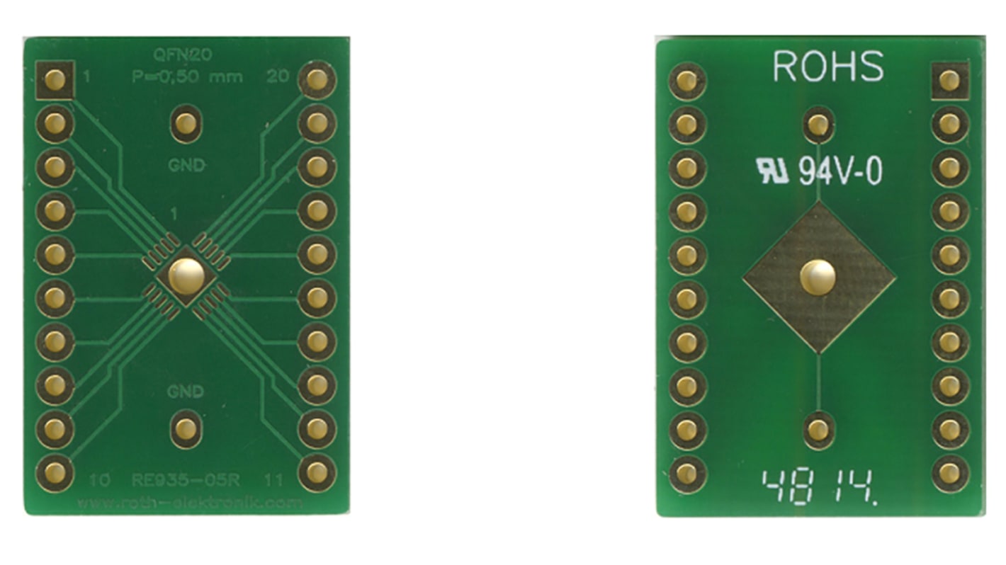 Roth Elektronik Multiadapter mit Adaptionsplatine FR4 Epoxidfaserverstärktes Glas 35μm 2-seitig 27.94 x 19.05 x 1.5mm