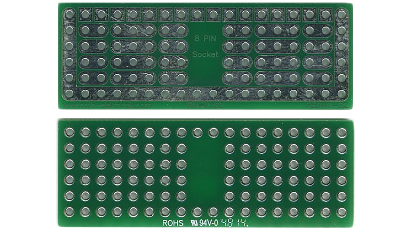 RE941-S2, Eksperimentalplade (breadboard) Lodbart forsøgsprintkort med tilpasnings-printkort, 46.99 x 17.14 x 1.5mm