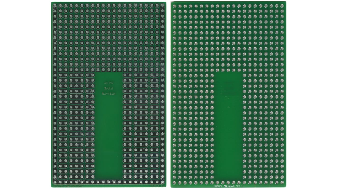 RE945-S3, Eksperimentalplade (breadboard) Lodbart forsøgsprintkort med tilpasnings-printkort, 88.26 x 54.61 x 1.5mm