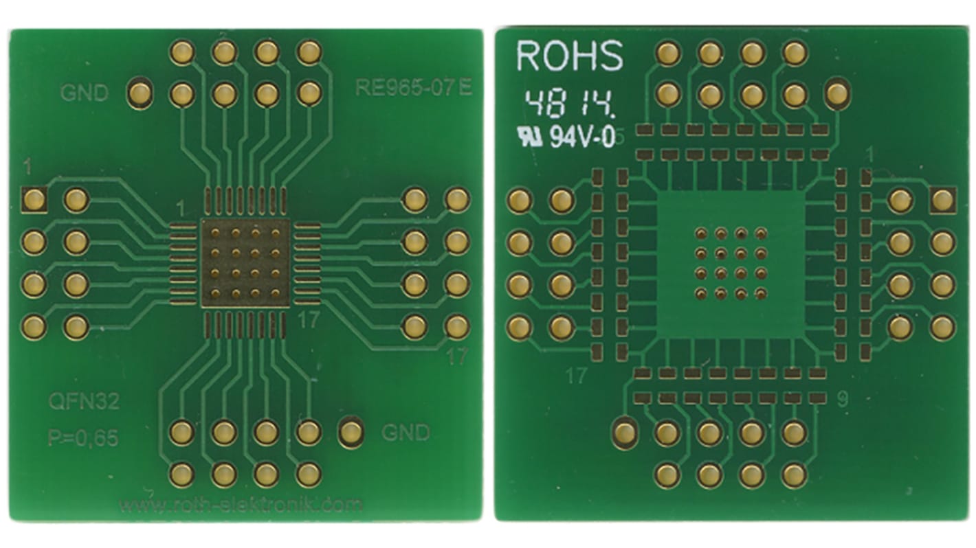 Roth Elektronik Adapter mit Adaptionsplatine Epoxidfaserverstärktes Glas 35μm 2-seitig 29.84 x 28.57 x 1.5mm