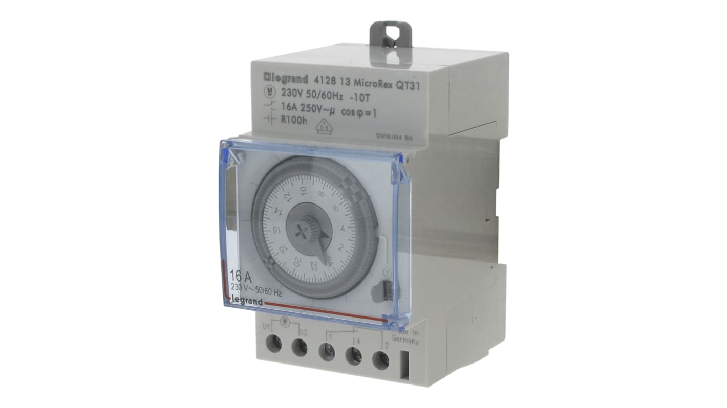 Legrand 机械DIN导轨定时开关, 三通道, 230 V 交流电源, 单刀双掷, 可设时，分，秒